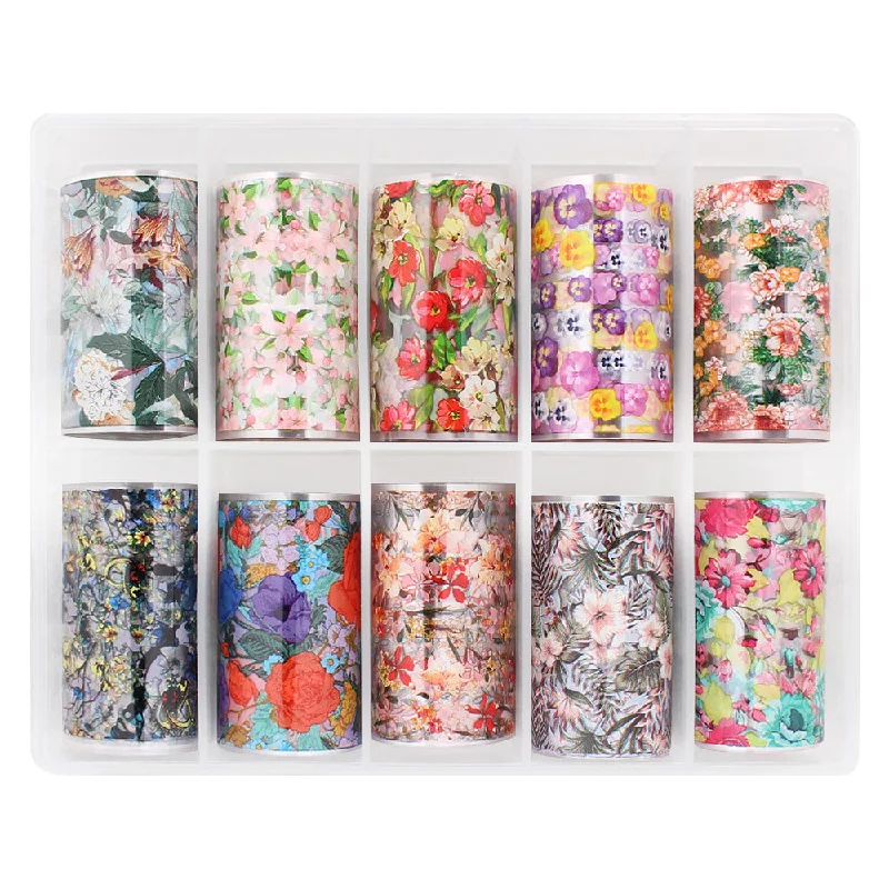 Nail art decoration slope-Nail Art Foil Box / Summer Blossoms