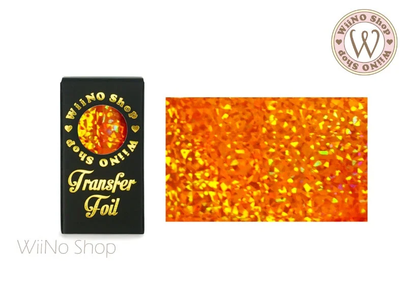 Nail art decoration bold curves-Orange Holographic Confetti Nail Transfer Foil (HL-F-06)