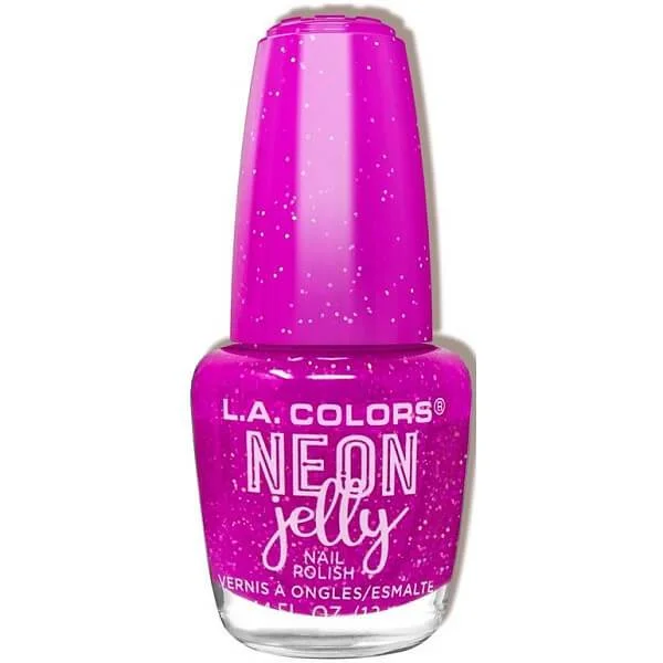 nail polish seaweed float-LA Colors Purple Shock Neon Jelly Polish