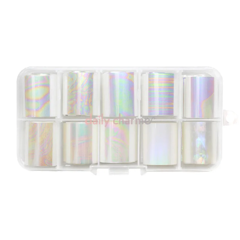 Nail art decoration quest-Nail Art Foil Box / 10 Designs / Iridescent