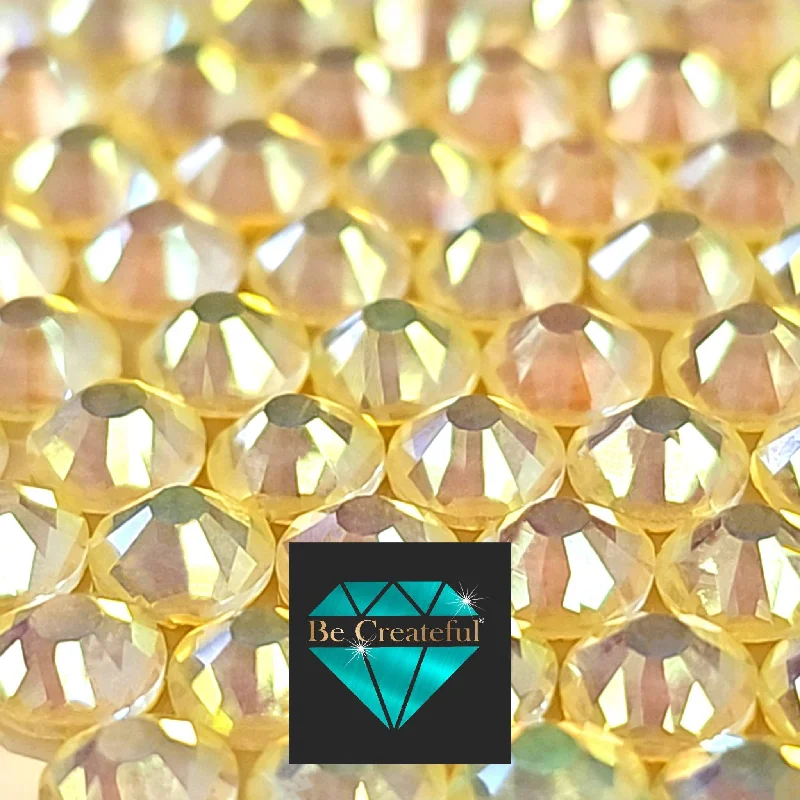 Nail rhinestone hush tones-FLATBACK Luminous Opal Yellow Rhinestones