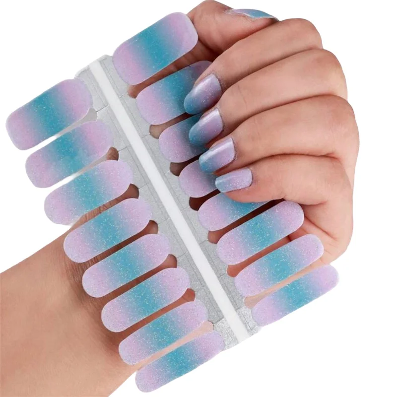 nail repair with feather-light gel-Pink to Blue