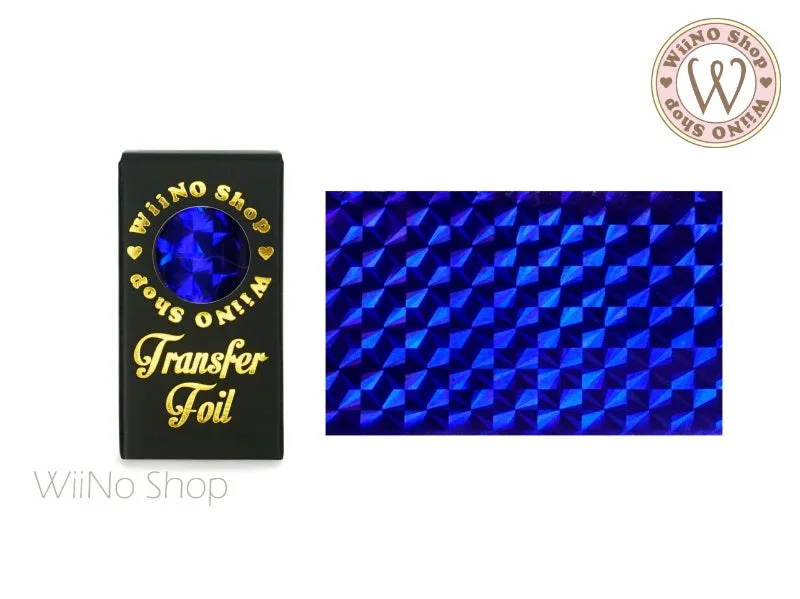 Nail art decoration smooth glide-Royal Blue Holographic Mosaic Nail Transfer Foil (HL-M-06)