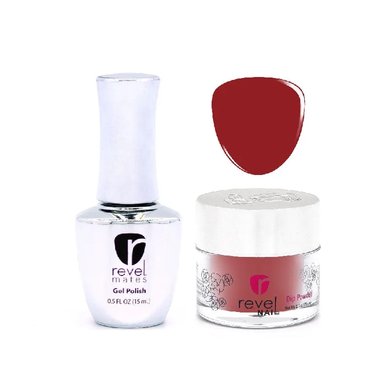 nail repair with top-rich gel-D303 Secret Red Crème Gel Polish + Dip Powder Set