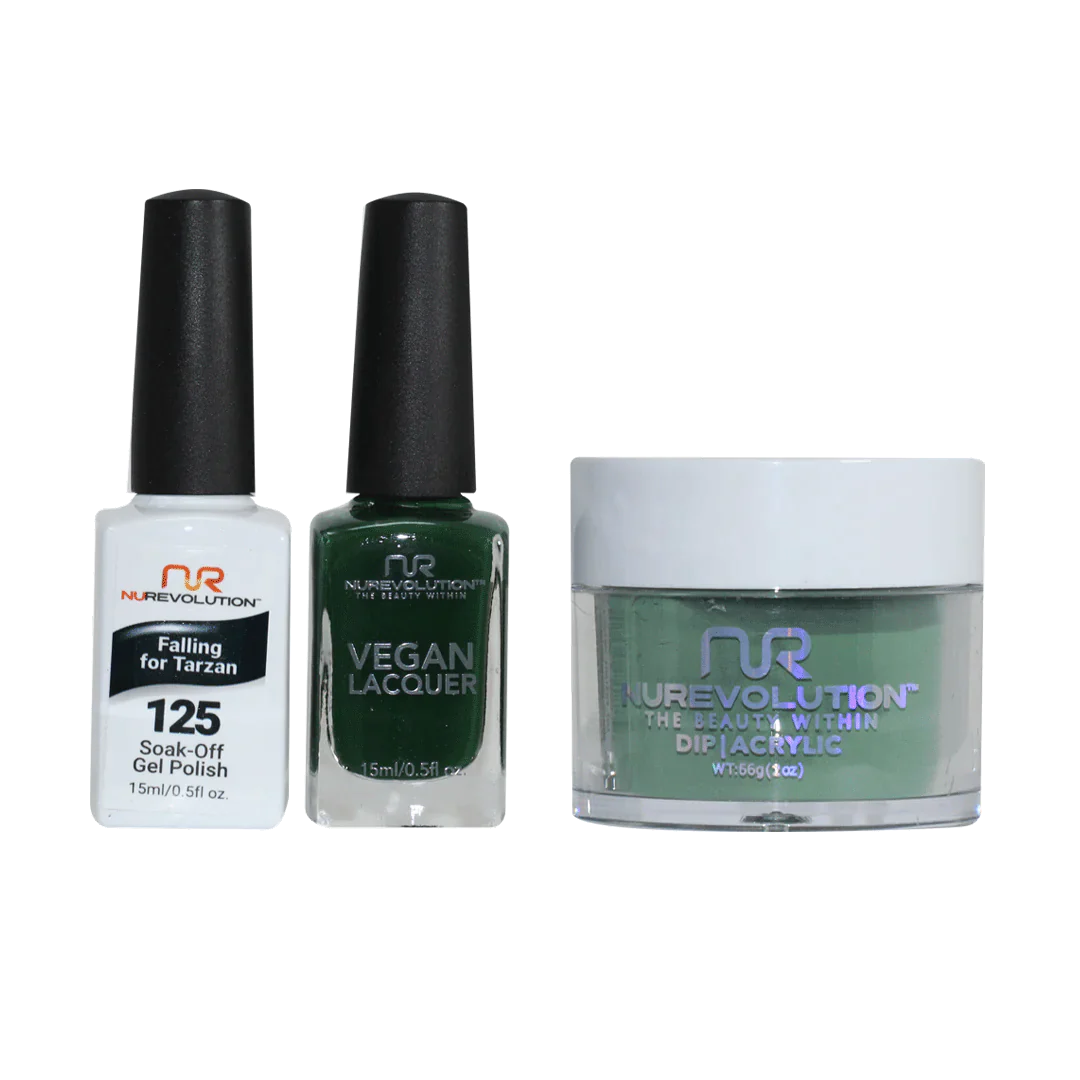 nail polish pigment soak-NuRevolution Trio set 125 Falling For Tarzan