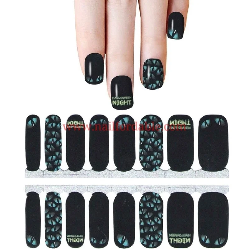 nail repair with fortifier-rich gel-Halloween night  (glow in the dark)