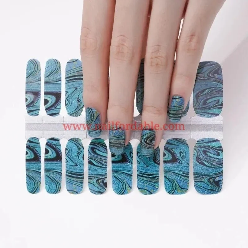 nail repair with shield-rich gel-Blue constellation