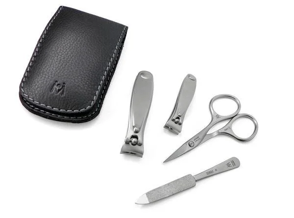 Nail art decoration underscore-4pcs Pedicure Travel Kit German FINOX® Surgical Stainless Steel: Toenail Clippers, Fingernail Clippers, Scissors and Nails File