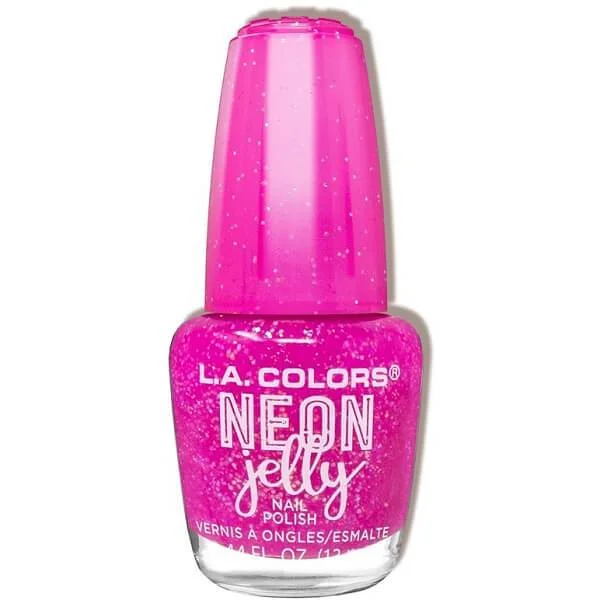 nail polish coral fade-LA Colors Glamingo Neon Jelly Polish