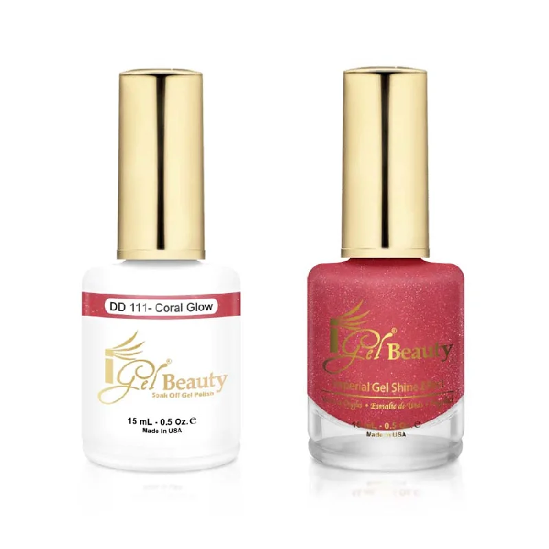 nail polish ditch channel-iGel DD111 Gel Polish & Lacquer Duo (15ml) Coral Glow