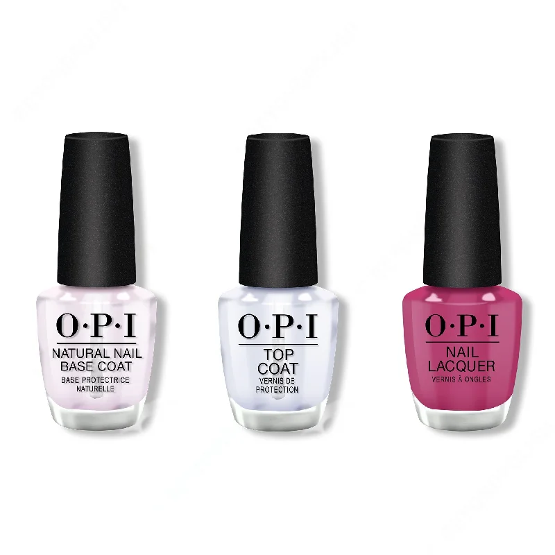 nail polish downpour drench-OPI - Nail Lacquer Combo - Base, Top & No Turning Back From Pink Street 0.5 oz - #NLL19