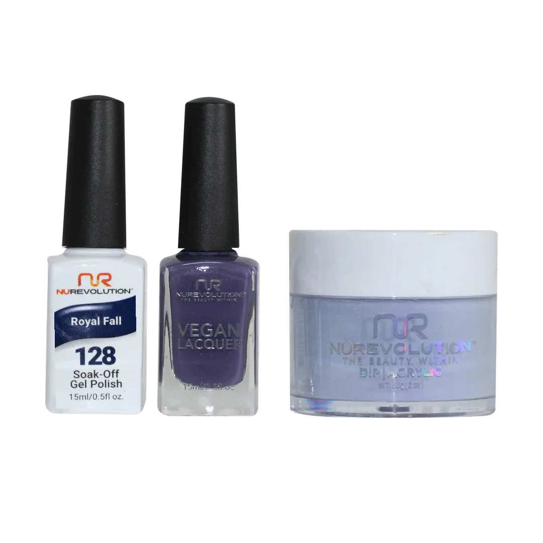 nail polish blend fuse-NuRevolution Trio set 128 Royal Fall