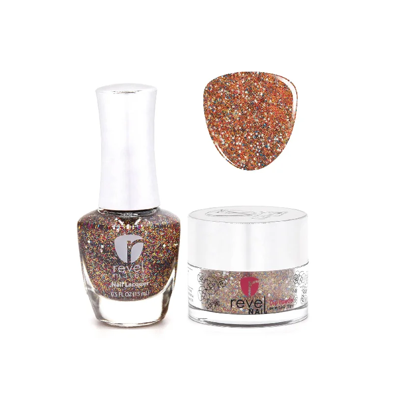 nail repair with soothing shade gel-D306 Tiara Gold Glitter Nail Polish + Dip Powder Set