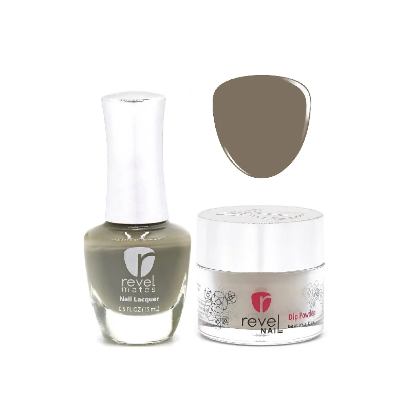 nail repair with viral-pick-care-care-care kit-D371 Gentle Gray Crème Nail Polish + Dip Powder Set