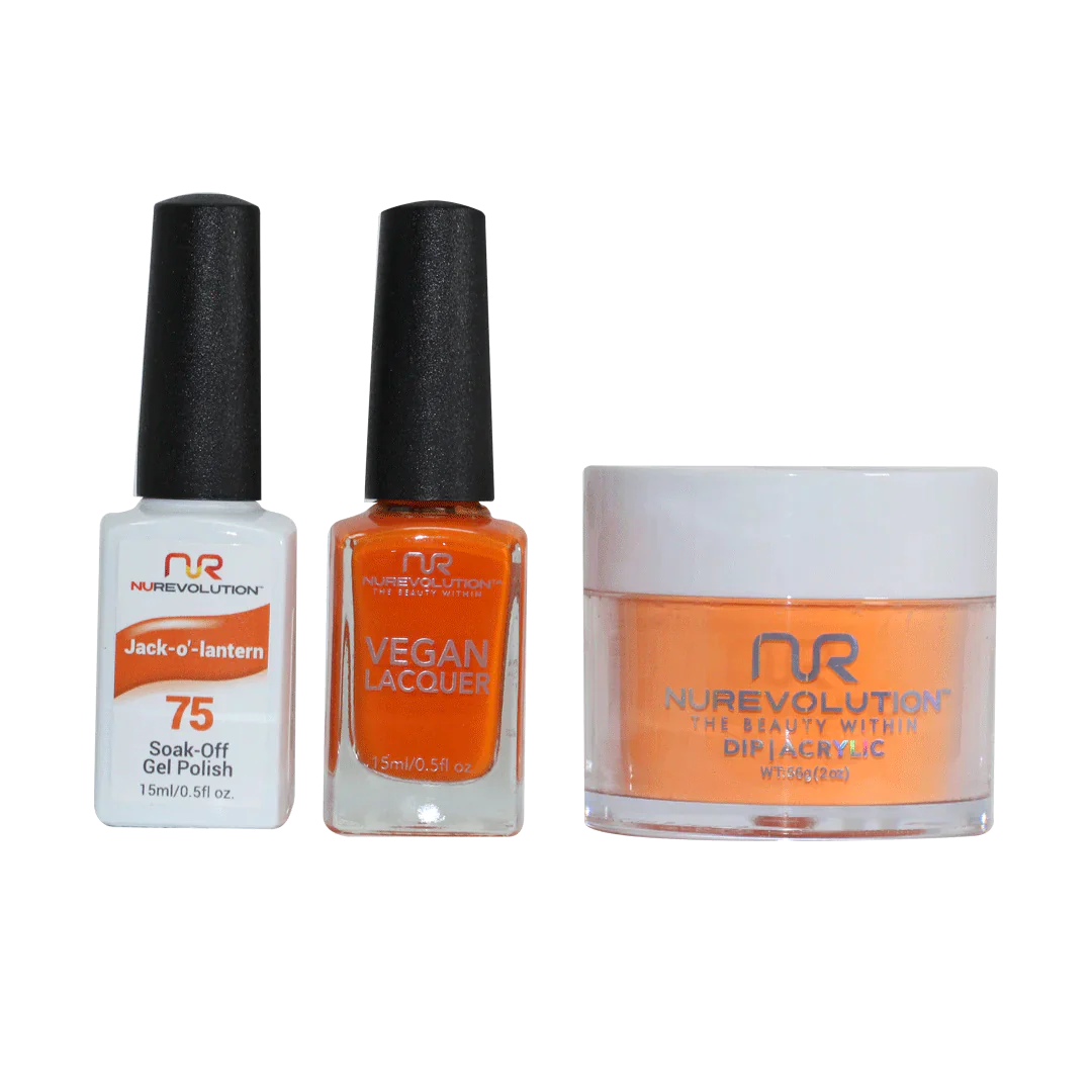 nail polish roof tile-NuRevolution Trio set 075 Jack-O'-Latern