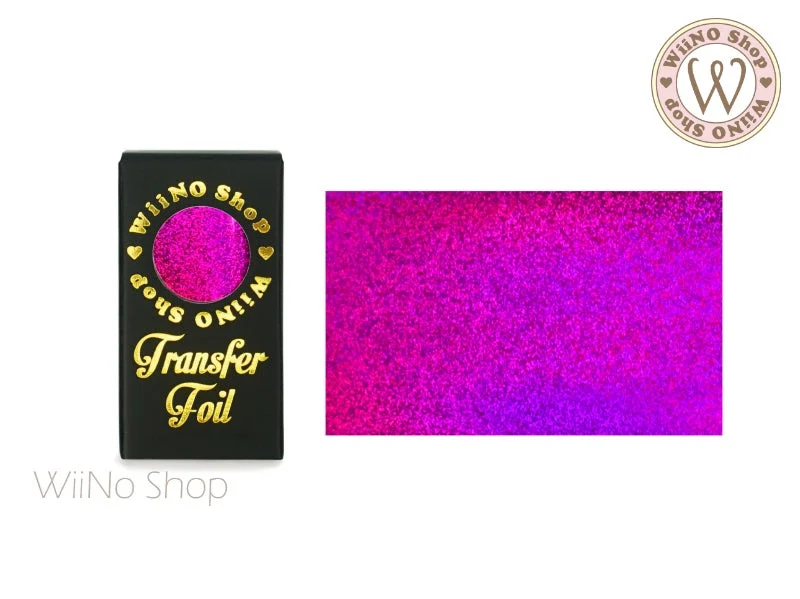 Nail art decoration sleek-Fuchsia Holographic Sand Nail Transfer Foil (HL-S-03)