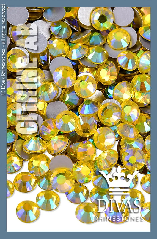 Nail rhinestone nip length-AB RHINESTONES - 'Citrine AB'