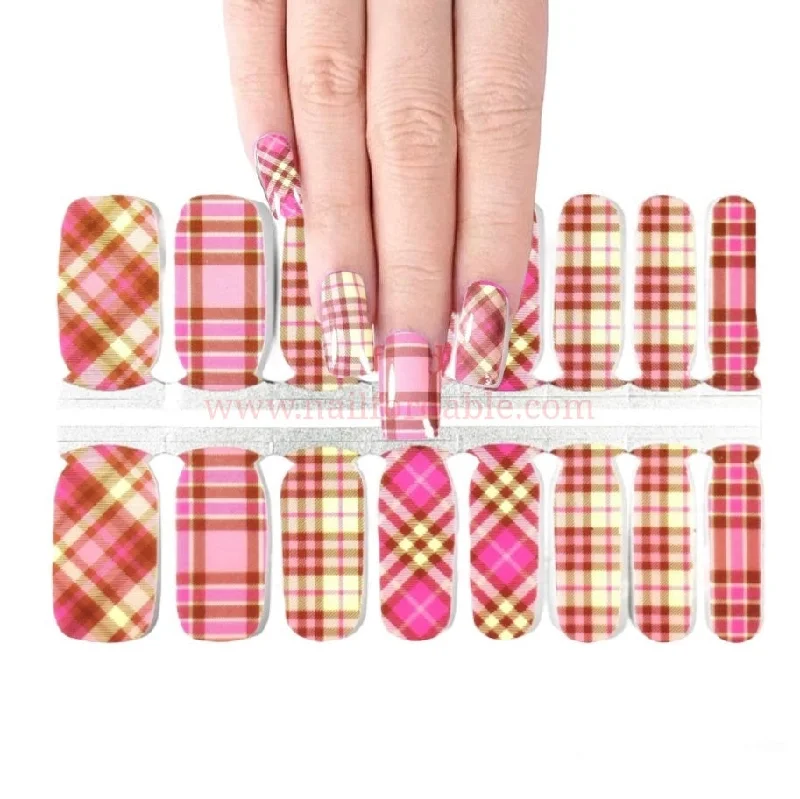 nail repair with shield-rich gel-Fall plaid