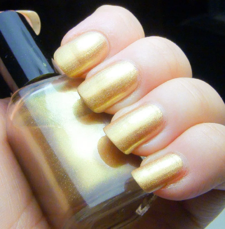 nail polish polish glow-Suneater - bright gold / pale golden green holographic DISCONTINUED