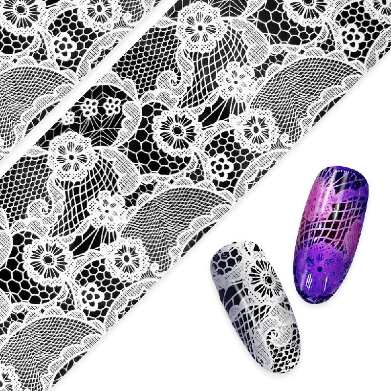 Nail art decoration strap-Nail Art Foil Paper / Crocheted Lace / Black