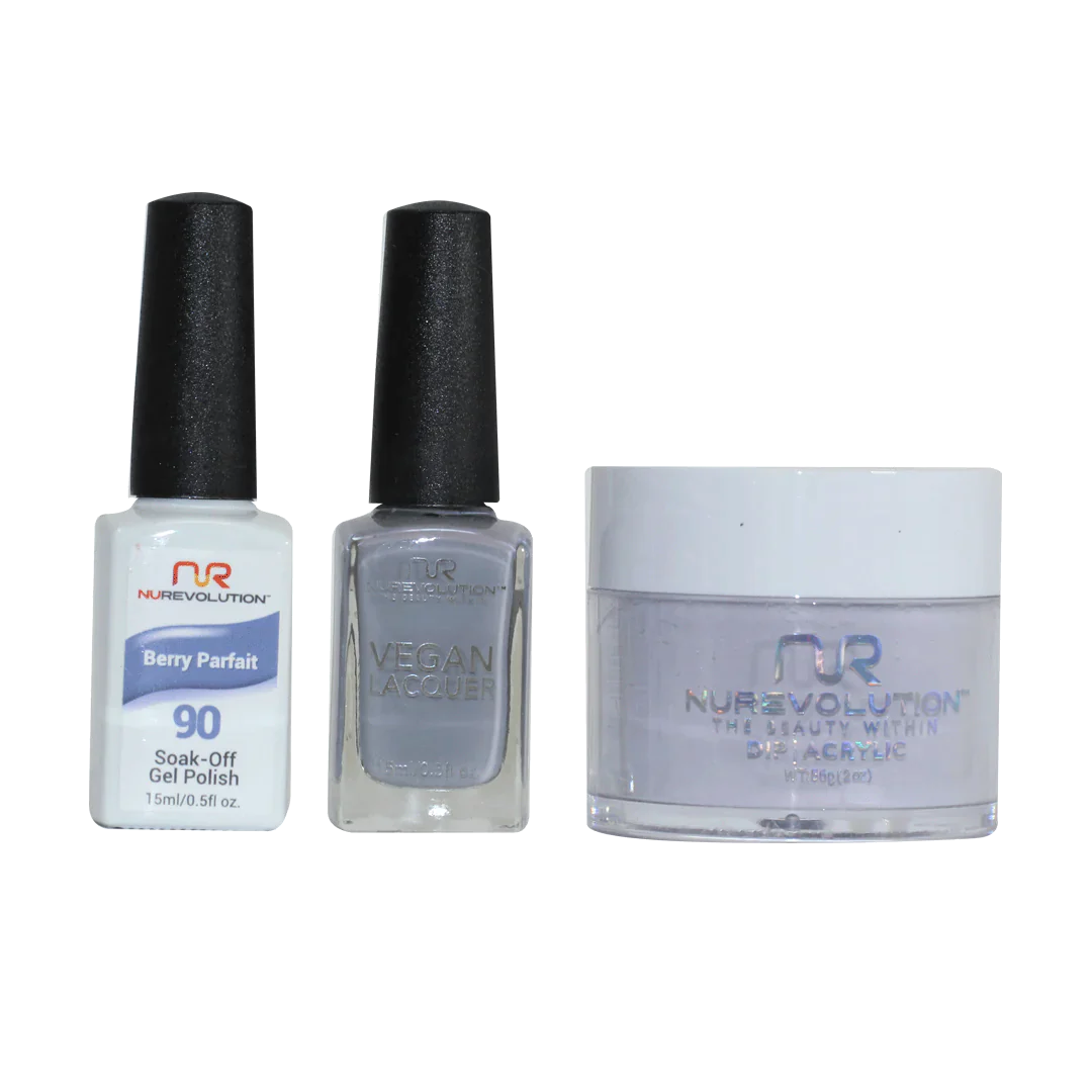 nail polish torch flare-NuRevolution Trio set 090 Berry Parfait