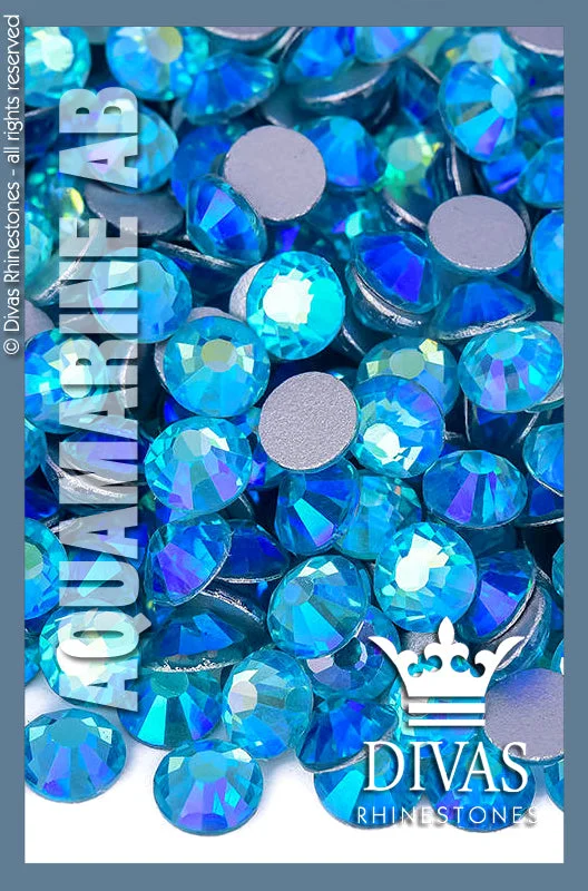 Nail rhinestone slim ends-AB RHINESTONES - 'Aquamarine AB'