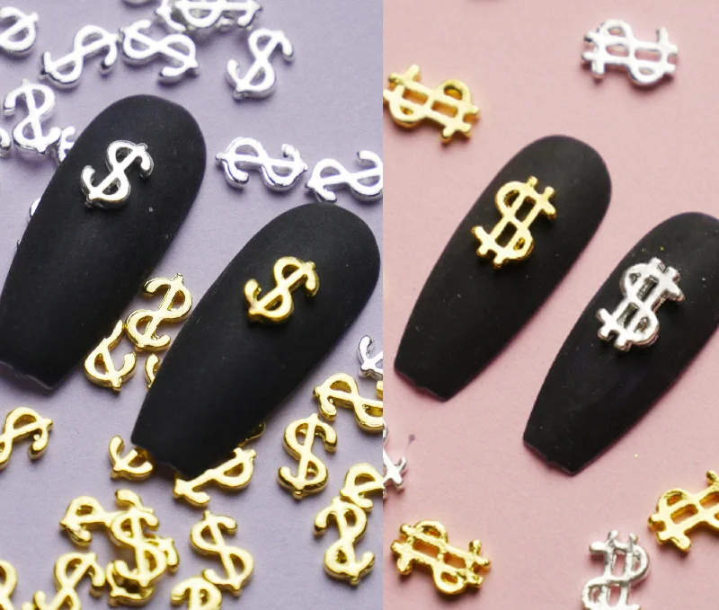 Nail art decoration moan-5 pcs 3D Money Sign nail decoration/ Dollar Sign DIY nail deco charm for nail art