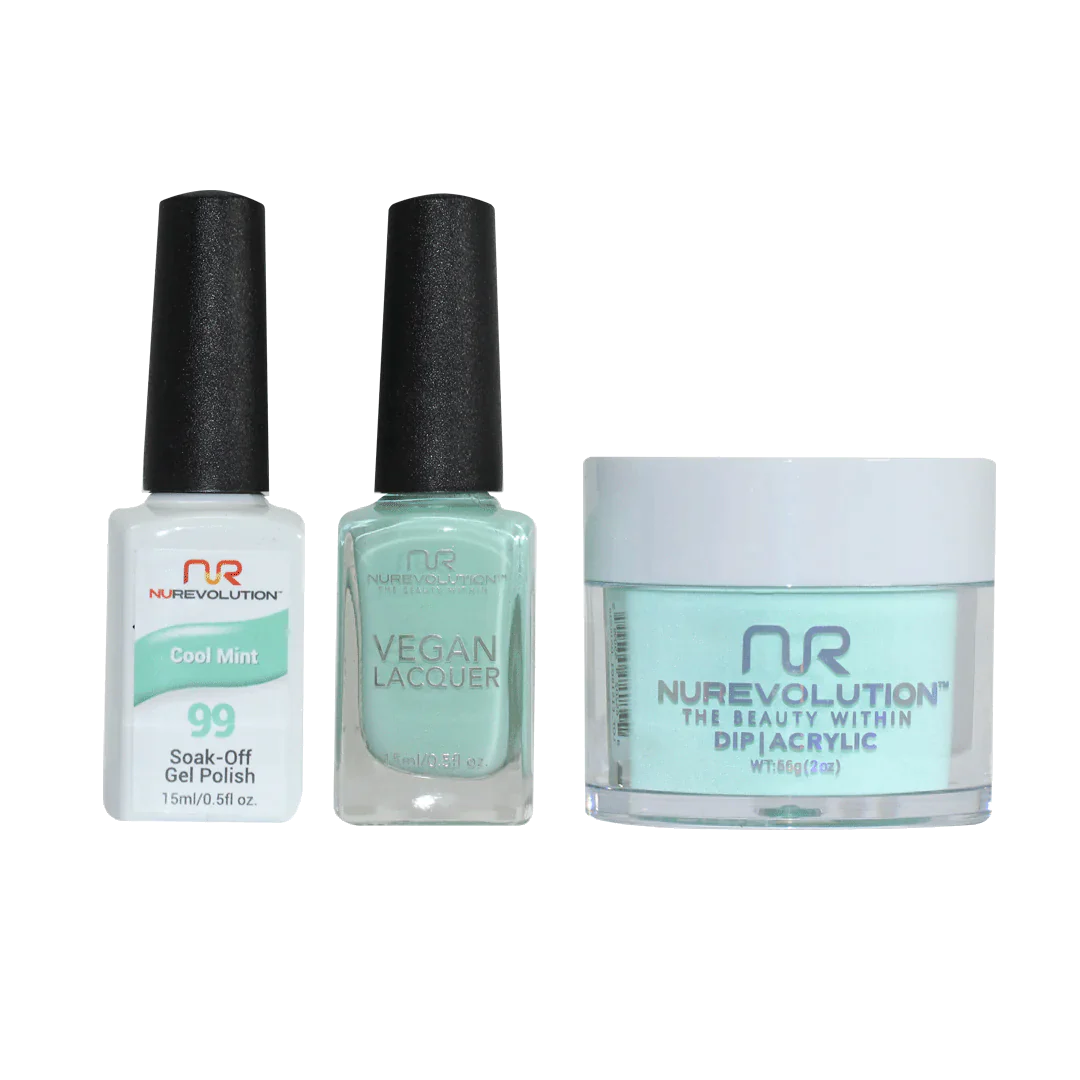 nail polish beam pierce-NuRevolution Trio set 099 Cool Mint