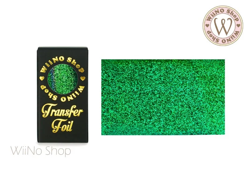 Nail art decoration raw texture-Green Holographic Sand Nail Transfer Foil (HL-S-06)