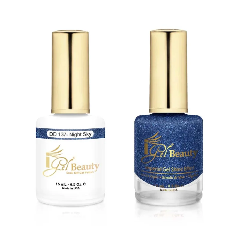 nail polish levee guard-iGel DD137 Gel Polish & Lacquer Duo (15ml) Night Sky