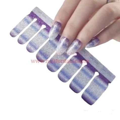 nail repair with booster-layer gel-Blue stripe