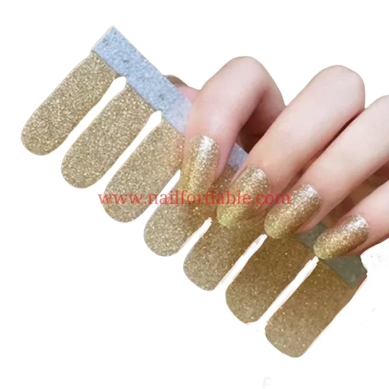 nail repair with undercoat-rich polish-Glitter - Gold