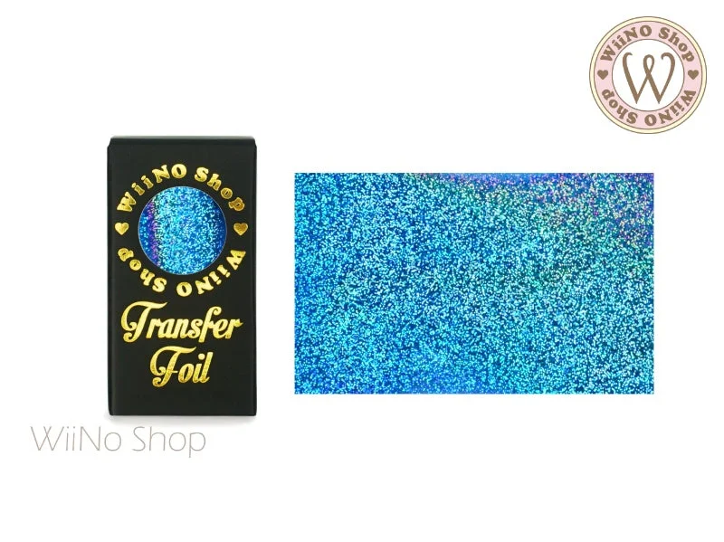 Nail art decoration gritty-Blue Holographic Sand Nail Transfer Foil (HL-S-07)